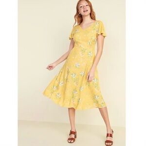 Old Navy Fit & Flare V-Neck Midi Dress size Large